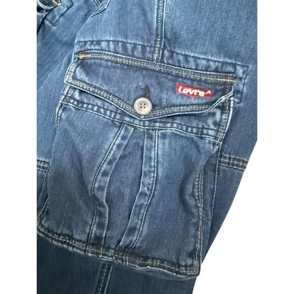 Vtg Levis Mens Carpenter Shorts Blue Denim Skater Grunge Size 40 Y2K Workwear - Picture 8 of 12